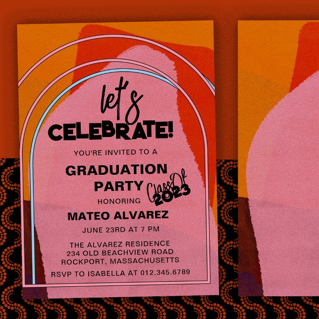Modern Boho Arch Abstract Graduation Party Invitation (Creator Uploaded)