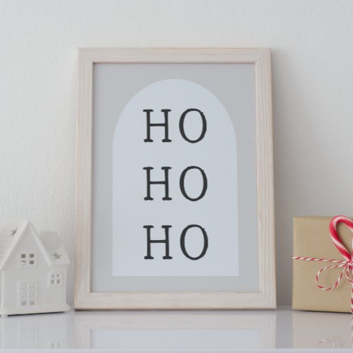 Modern Boho Arch  Beige HO HO HO Wall Art Print