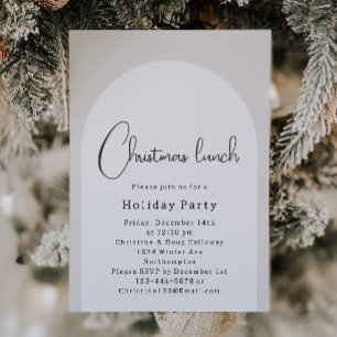 Modern Boho Arch Christmas Lunch Invitation