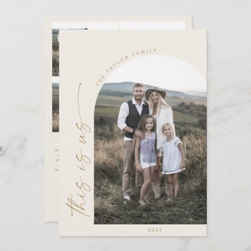 Modern Boho Arch  Cream This Is Us Photo Holiday Card