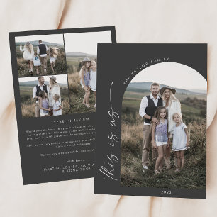 Modern Boho Arch   Gray This Is Us Photo Holiday Card