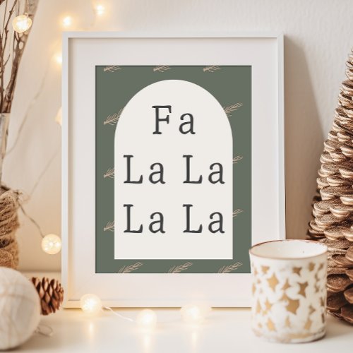 Modern Boho Arch Green And Gold Fa La La Wall Art