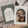 Modern Boho Arch Green Merry One Photo Holiday Card