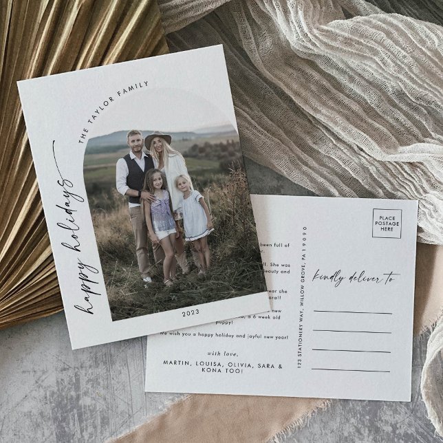 Modern Boho Arch Holiday Photo Year in Review (Creator Uploaded)