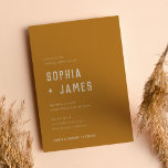 Modern Boho Arch Ochre Orange Typography Wedding Invitation<br><div class="desc">Modern Boho Wedding Invitation Template in ochre orange and cream white with strong clean typography and a geometric arch on the back of the card. Customize this Wedding Invitation to fit your needs,  change text elements and colors if you like. Need help or additional items? Drop me a message!</div>