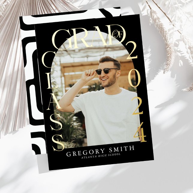 Modern Boho Arch Photo Graduation Announcement (Creator Uploaded)