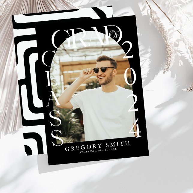 Modern Boho Arch Photo Graduation Announcement (Creator Uploaded)