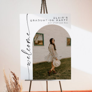 Modern Boho Arch Photo Graduation Party Welcome Foam Board