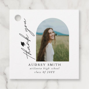 Modern Boho Arch Photo Graduation Thank You Favor Tags