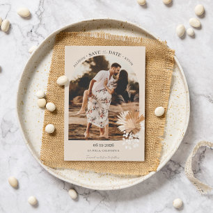 Modern Boho Arch Photo Minimalist Wedding Save The Date
