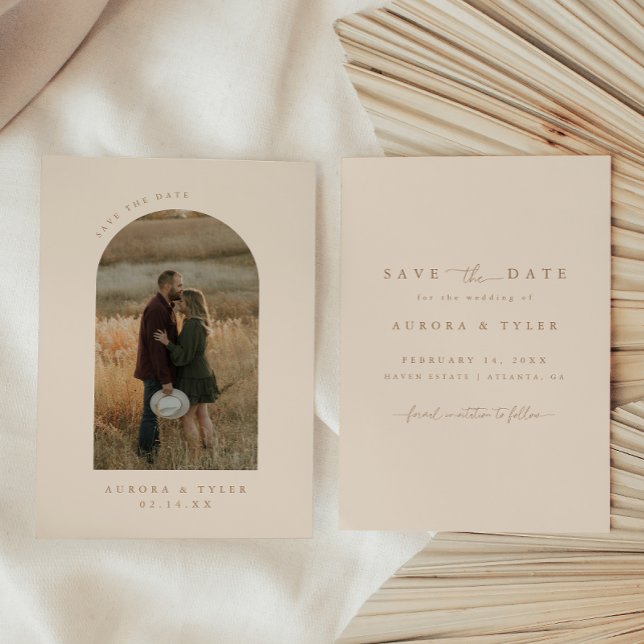 Modern Boho Arch Photo Wedding Save The Date (Creator Uploaded)