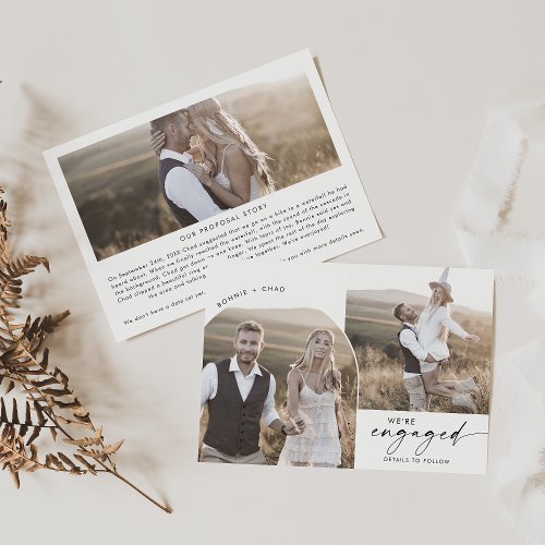 Modern Boho Arch Proposal Story 3 Photo Engagement Announcement