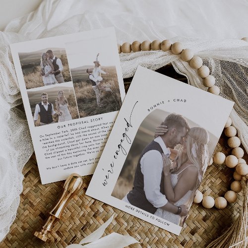 Modern Boho Arch Proposal Story Photo Engagement Announcement