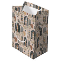 Modern Boho Arches Gift Bag on Blush Pink, Medium