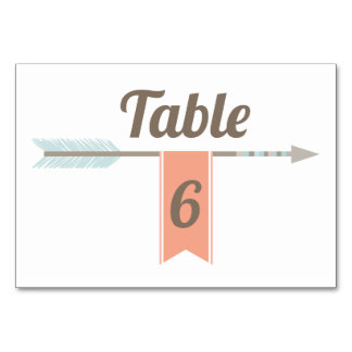 Modern Boho Arrow Banner Table Number