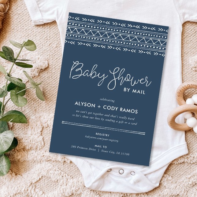 Modern Boho Baby Shower by Mail Invitation