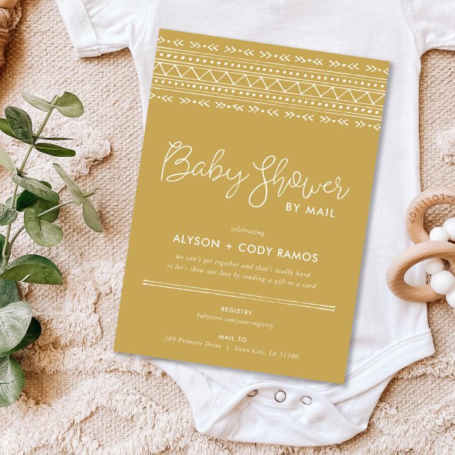 Modern Boho Baby Shower by Mail Invitation (Creator Uploaded)
