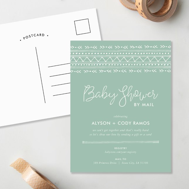 Modern Boho Baby Shower by Mail Invitation (Creator Uploaded)