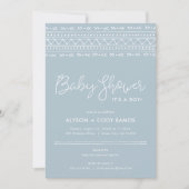 Modern Boho Baby Shower | Dusty Blue Invitation (Front)