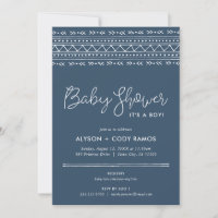 Modern Boho Baby Shower | Lake Blue Invitation