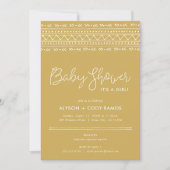 Modern Boho Baby Shower | Mustard Invitation (Front)