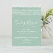 Modern Boho Baby Shower | Sage Green Invitation (Standing Front)
