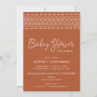 Modern Boho Baby Shower | Terra Cotta Invitation