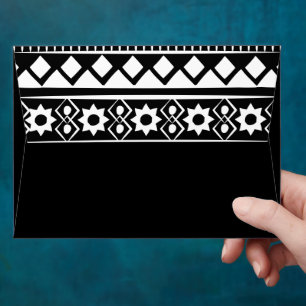 Modern Boho Black and White Pattern Envelope