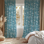 Modern Boho Blue Floral Garden Pattern Blackout Curtains<br><div class="desc">A bohemian abstract white floral garden pattern against an ocean blue conveys a sense of movement, giving energy to your living space - The ideal decor for the living room, bedroom, or modern office, in either sheer or blackout. A great gift for the upcoming holidays and beyond for the lover...</div>