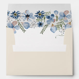 Modern Boho Blue Florals 5x7 Card Envelope