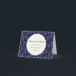 Modern Boho Blue Hanukkah Botanical Custom Blank Holiday Card<br><div class="desc">This folded blank hanukkah holiday card features a modern boho botanical design in navy blue and yellow and has an editable custom greeting.</div>