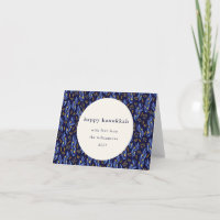 Modern Boho Blue Hanukkah Botanical Custom Blank