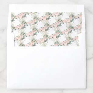 Modern Boho blush floral gold frame WEDDING Envelope Liner