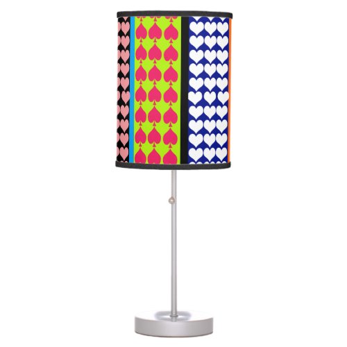 Modern Boho Bohemian Stripes Pattern Design Table Lamp