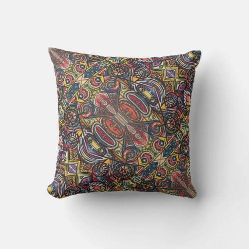 Modern Boho_Bold Geometric Pattern Throw Pillow