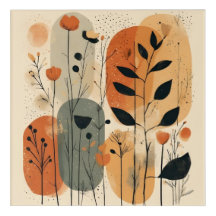 Modern Boho Botanical Abstract Wall Art