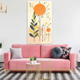 Modern Boho,Botanical,and Geometric Style Tableaux Canvas Print