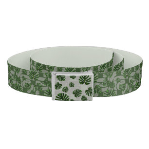 Modern Boho Botanical Leaves Pattern Belt