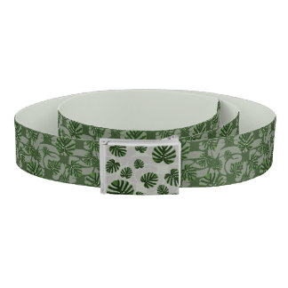Modern Boho Botanical Leaves Pattern Belt