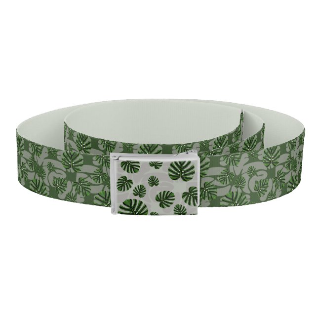 Modern Boho Botanical Leaves Pattern Belt (Coil)
