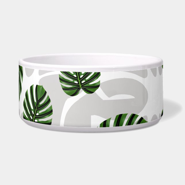 Modern Boho Botanical Leaves Pattern Bowl (Front)