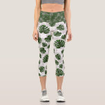 Modern Boho Botanical Leaves Pattern Capri Leggings<br><div class="desc">Bring the freshness of nature into your everyday life with our botanical pattern featuring stylized Monstera leaves and organic foliage. This design blends organic esthetics with a modern, bohemian flair, making it ideal for home textiles, device cases, and fashion accessories. Flexible Design: We’ve created this pattern on a transparent base...</div>