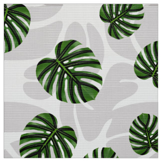 Modern Boho Botanical Leaves Pattern Fabric