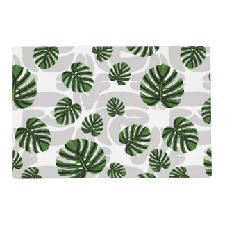 Modern Boho Botanical Leaves Pattern Placemat