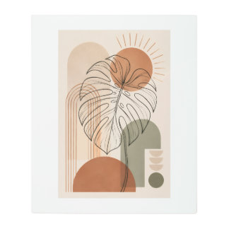 Modern Boho Botanical Monstera Leaf Poster