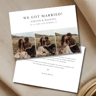 Modern Boho Budget Wedding We Got Married Photo Announcement