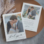 Modern Boho Calligraphy 2 Photo Wedding  Thank You Card<br><div class="desc">Stylish modern boho calligraphy wedding thank you card with an additional photo and text on the back. You can use this card for a wedding,  bridal shower,  engagement,  anniversary,  or any special event. For more advanced customization of this design,  please click the BLUE DESIGN TOOL BUTTON.</div>
