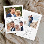 Modern Boho Calligraphy 4 Photo Wedding Thank You Card<br><div class="desc">Stylish modern boho calligraphy wedding thank you card with an optional photo and text on the back. You can use this card for a wedding,  bridal shower,  engagement,  anniversary,  or any special event. For more advanced customization of this design,  please click the BLUE DESIGN TOOL BUTTON.</div>