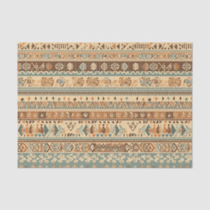 Modern Boho Camel Brown Turquoise Tissue Paper