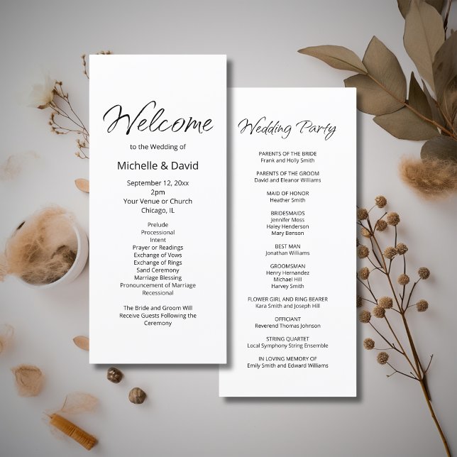 Modern Boho Casual Typography Wedding Ceremony  Program (Creator Uploaded)